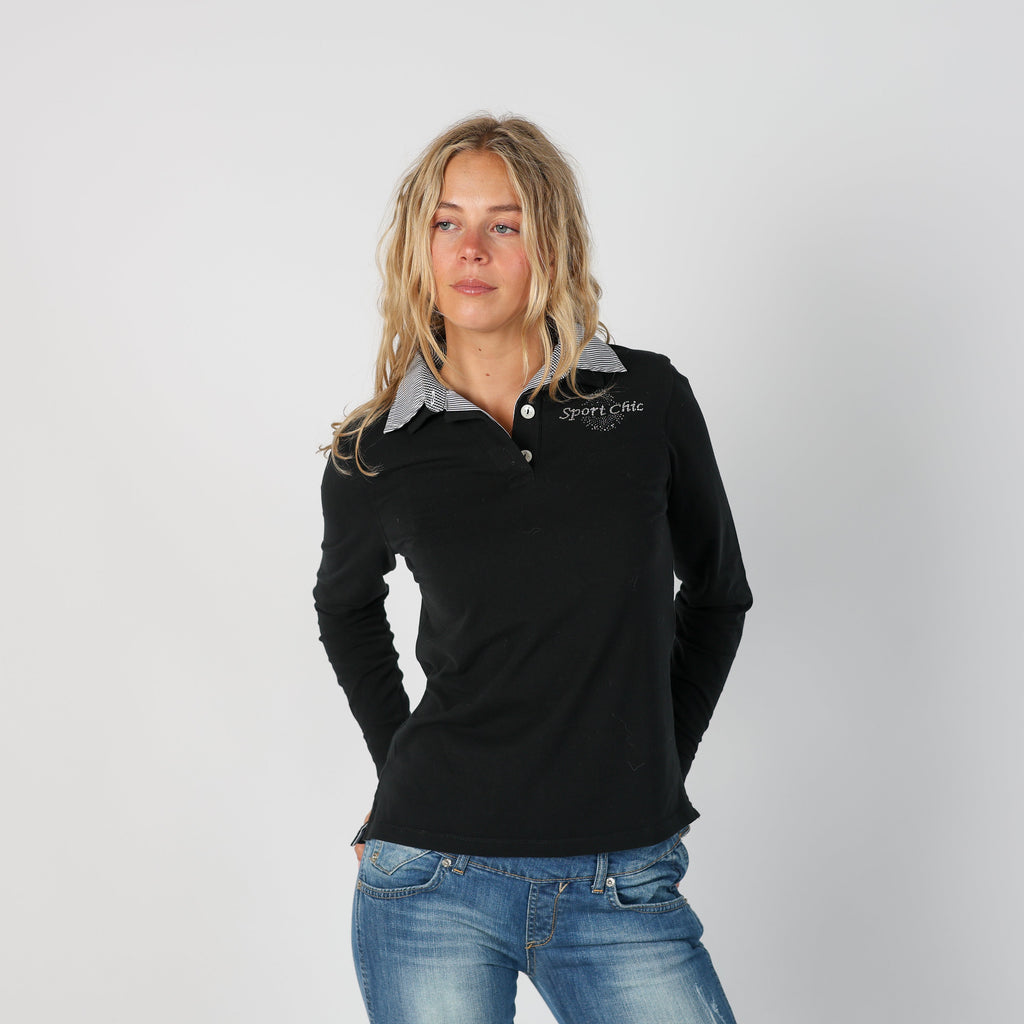 Black Y2K Levante Long Sleeve Top (S)