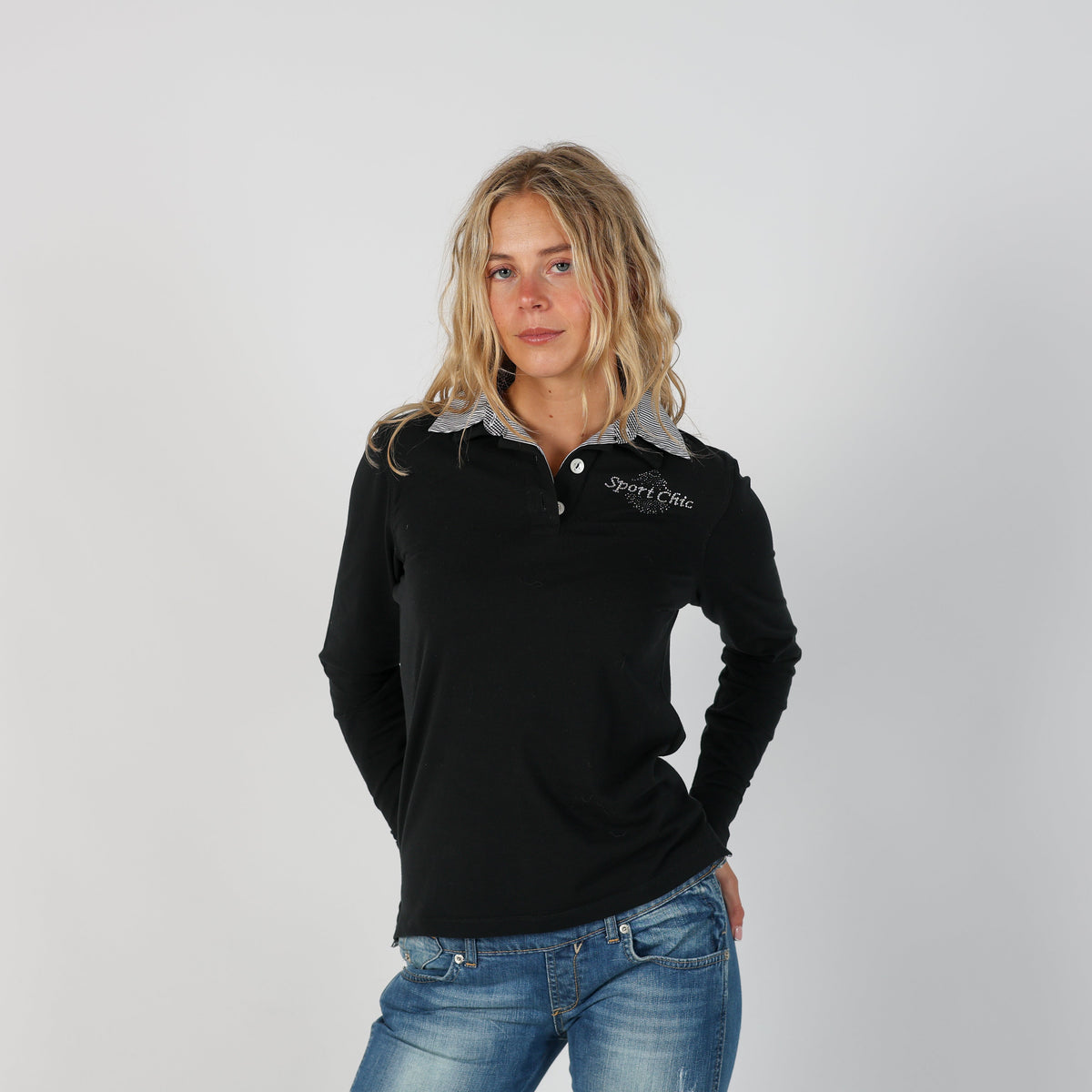 Black Y2K Levante Long Sleeve Top (S)