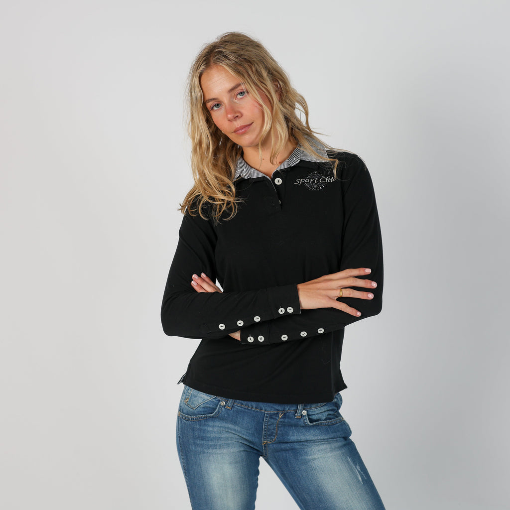 Black Y2K Levante Long Sleeve Top (S)