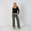 Dark Green Y2K Made in Italy Bootcut Jeans (M)