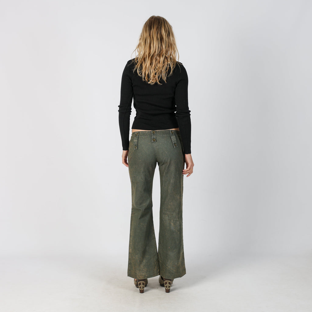 Dark Green Y2K Made in Italy Bootcut Jeans (M)