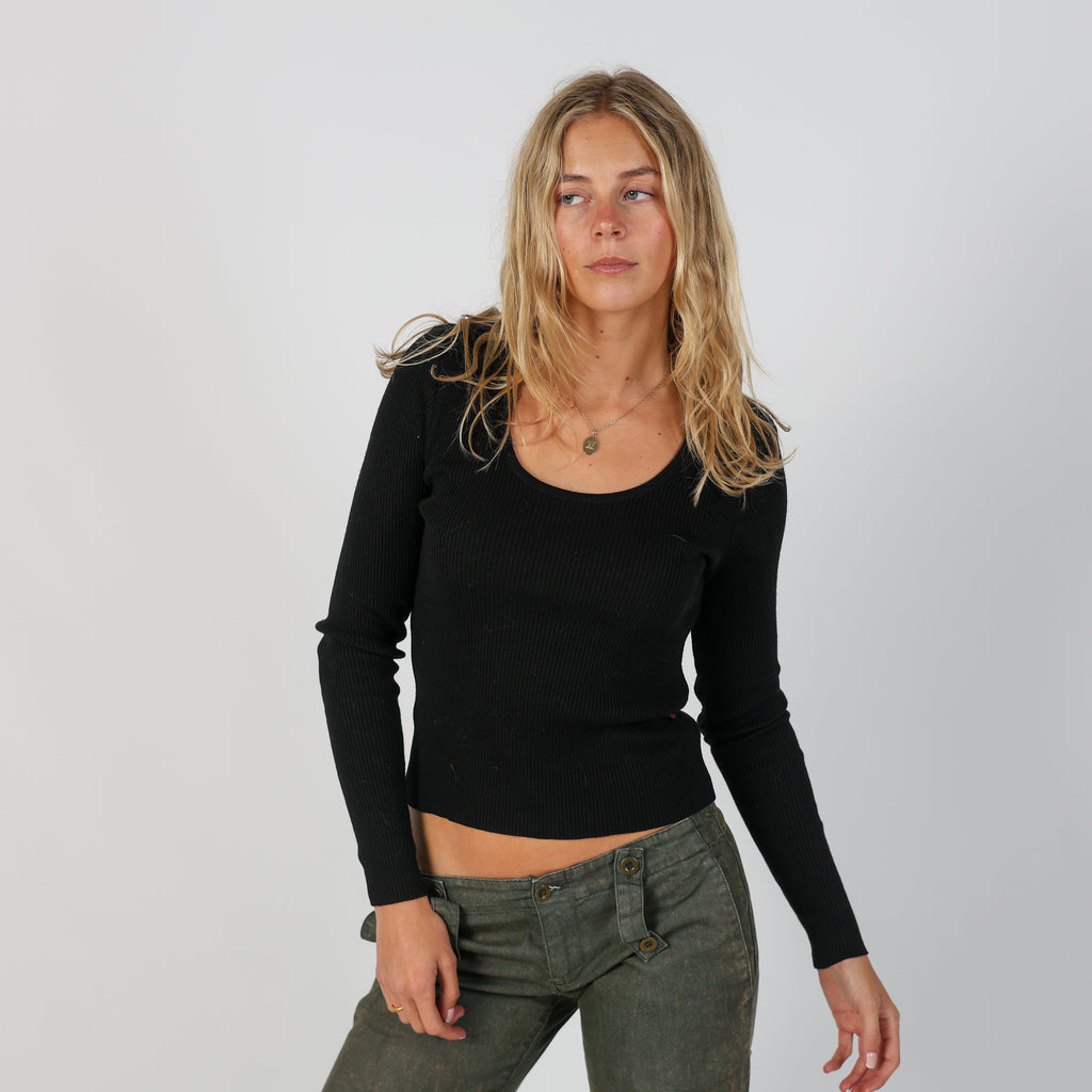 Black Y2K Dolce & Gabbana Long Sleeve Top (S)