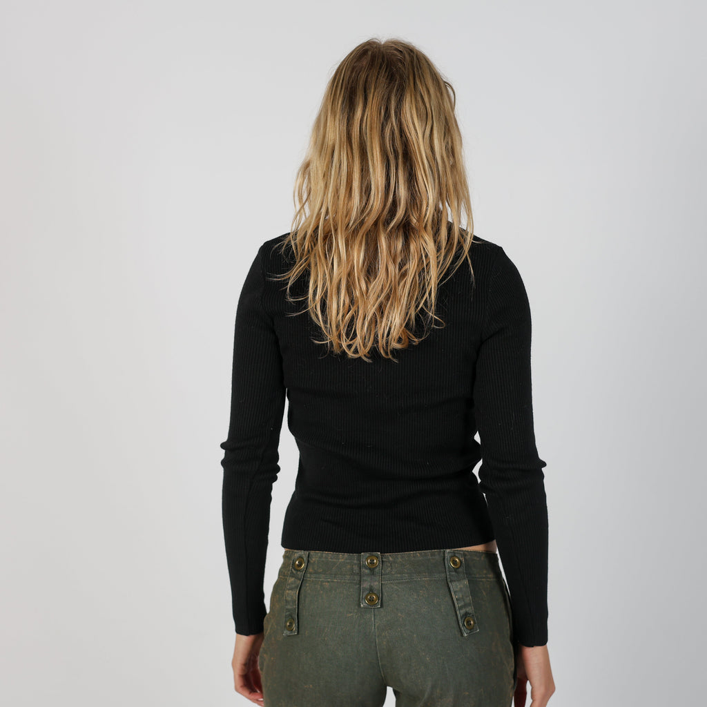 Black Y2K Dolce & Gabbana Long Sleeve Top (S)