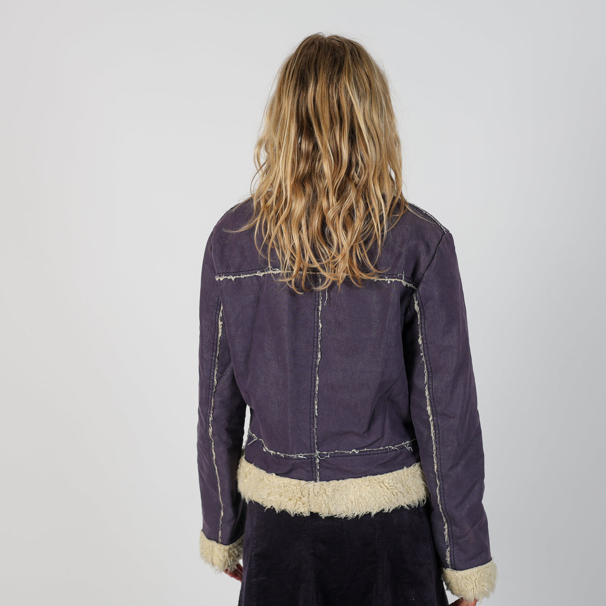 Purple Y2K Made in Italy Afghan Coat (M)