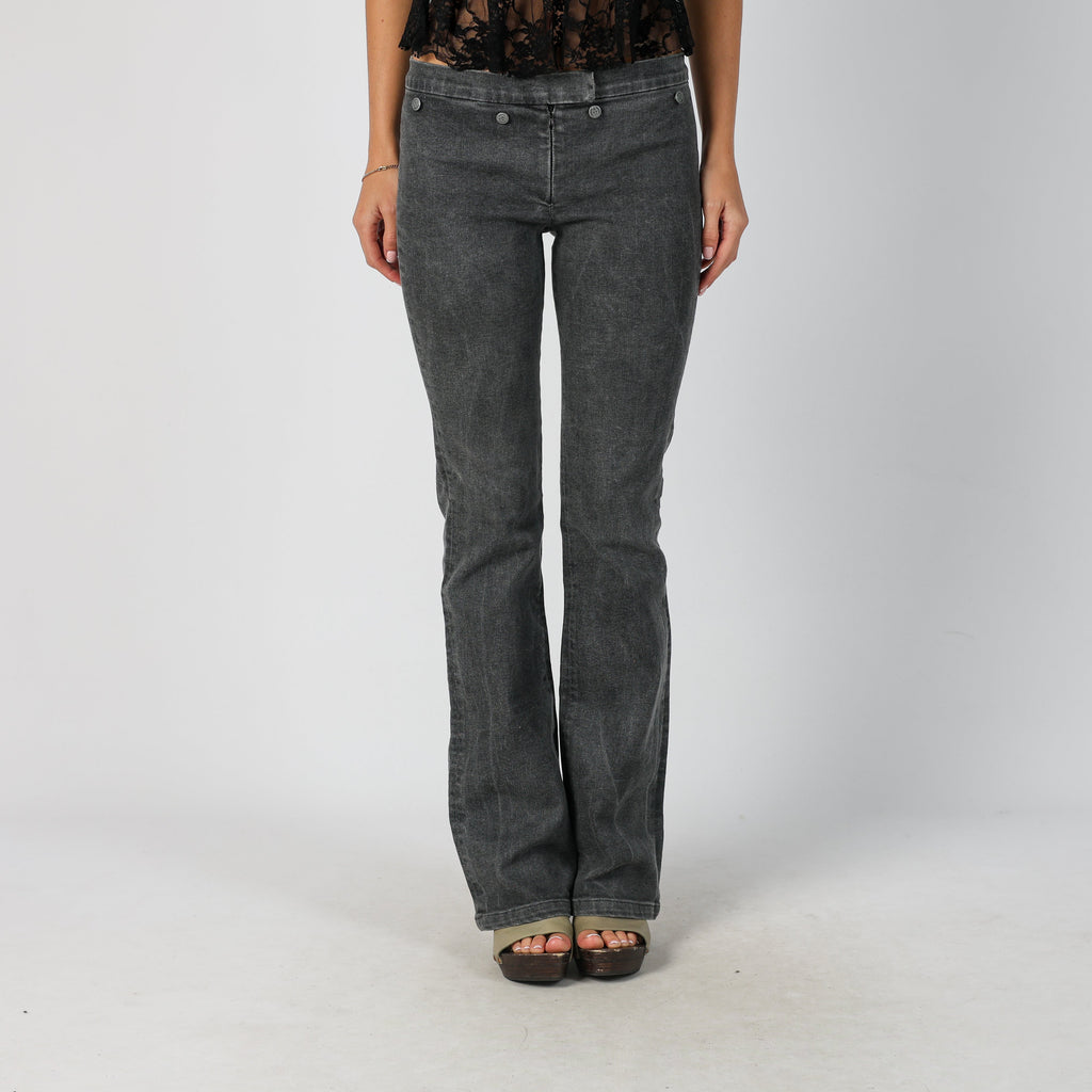 Black Y2K Made in Italy Bootcut Jeans (M)