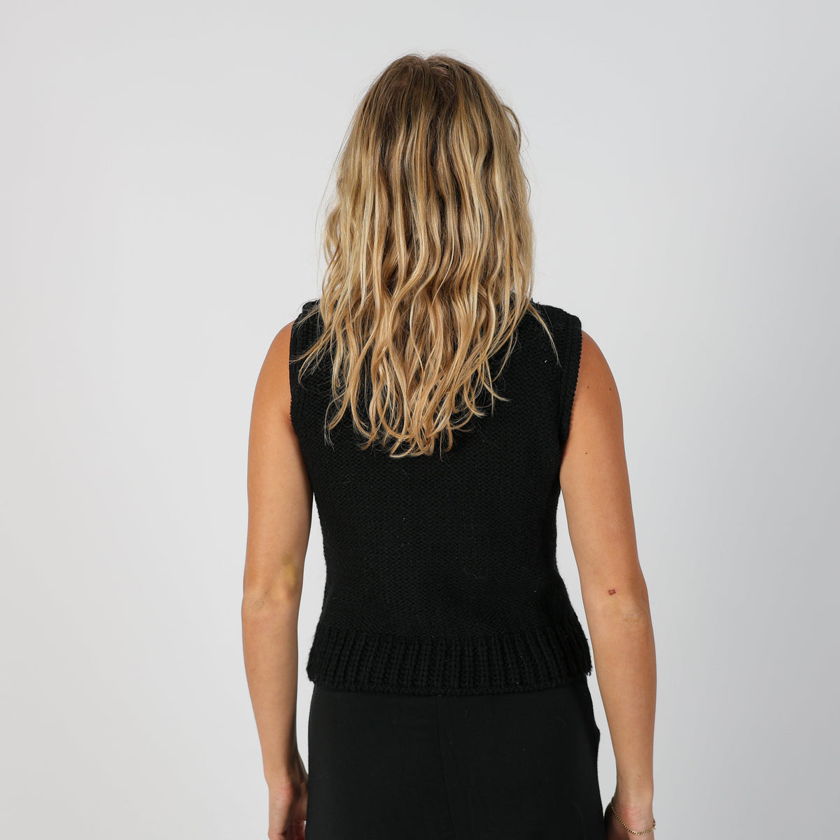 Black Y2K Knitted Vest (S)
