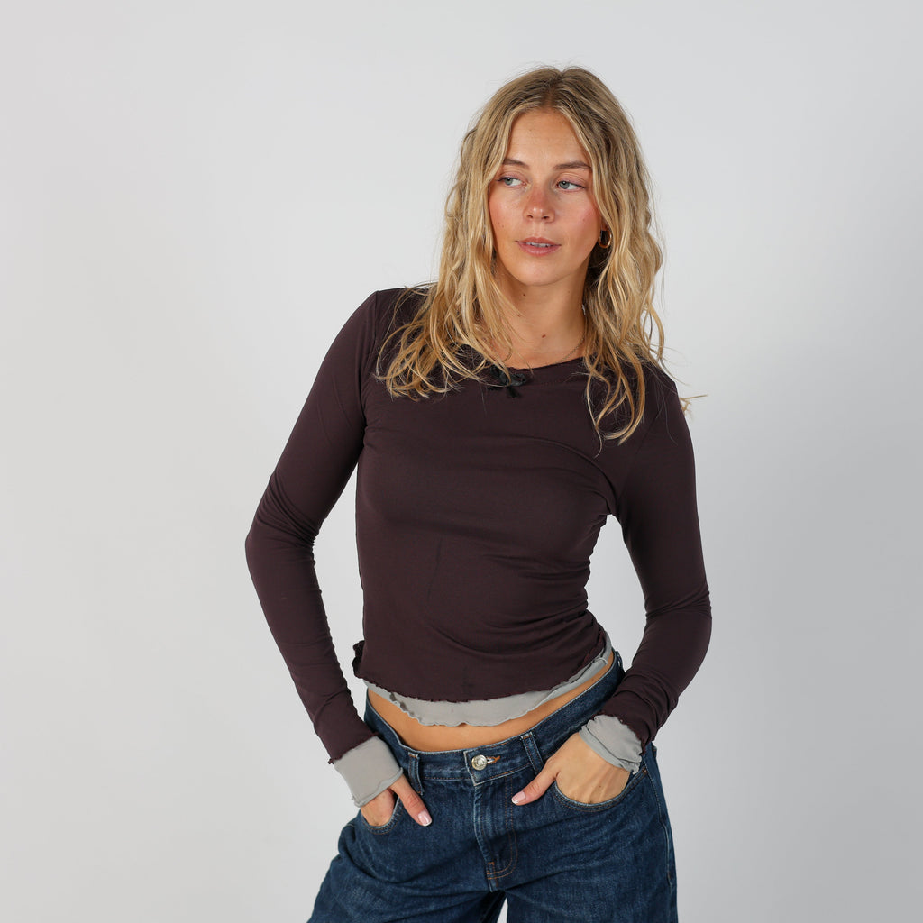 Purple Y2K Onyx Long Sleeve Top (S)