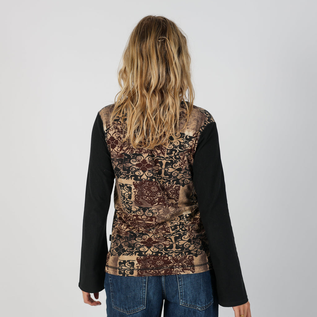 Tan Y2K Cecil Long Sleeve Top (M)