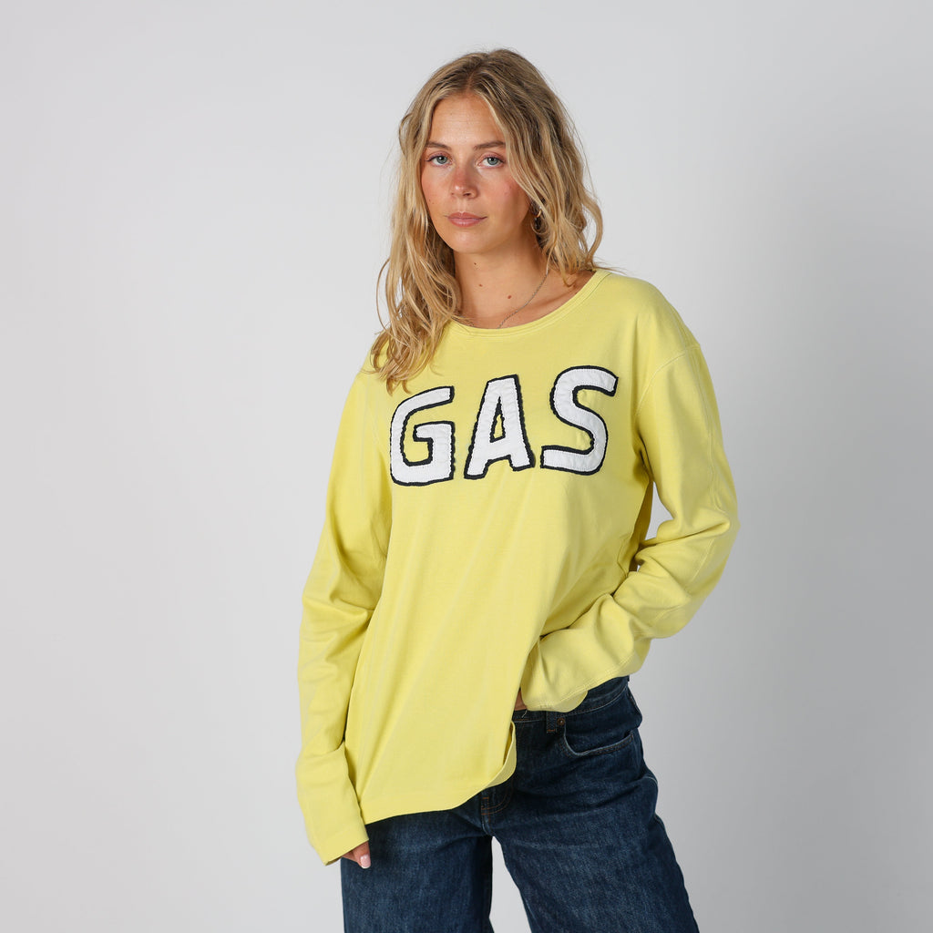 Yellow Y2K GAS Long Sleeve Top (L)