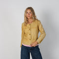 Yellow Y2K Made in Italy Leather Jacket Faux leather (M)