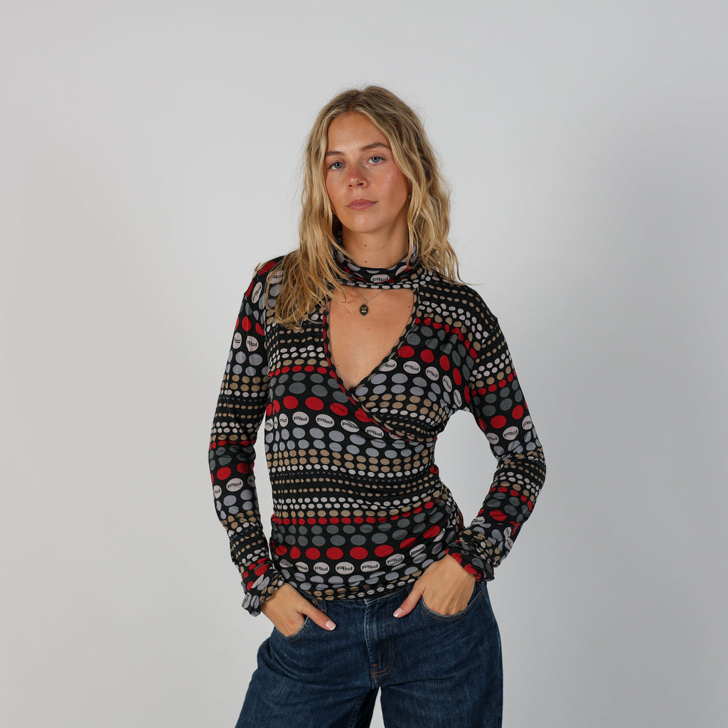 Black Y2K Artigli Long Sleeve Top (M)