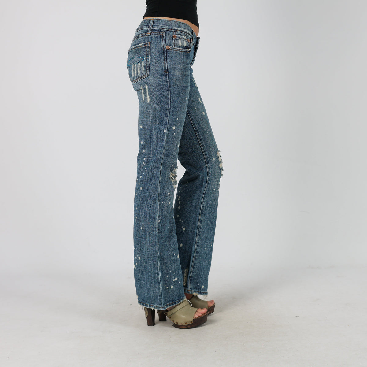 Blue Y2K Wet Seal Bootcut Jeans (M)