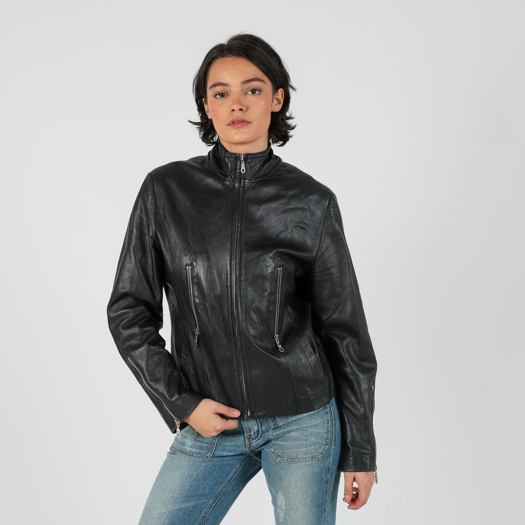 Black Y2K Vera Pelle Leather Jacket Faux leather (M)