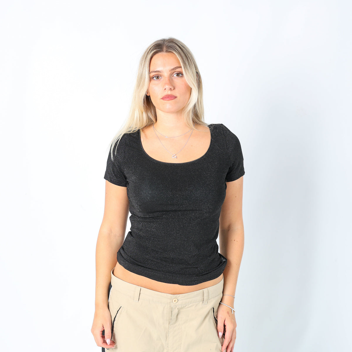 Black 90s Gianfranco Ferre Cami Sparkle (M)