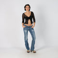 Blue Y2K Silver Bootcut Jeans (M)