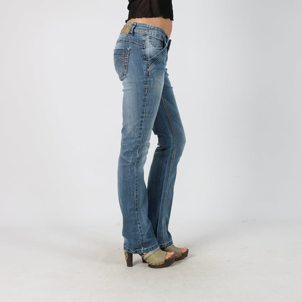 Blue Y2K Silver Bootcut Jeans (M)