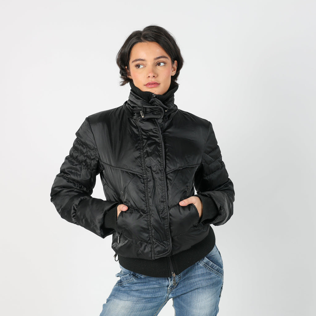 Black Y2K Giorgia & Johns Puffer Jacket (M)