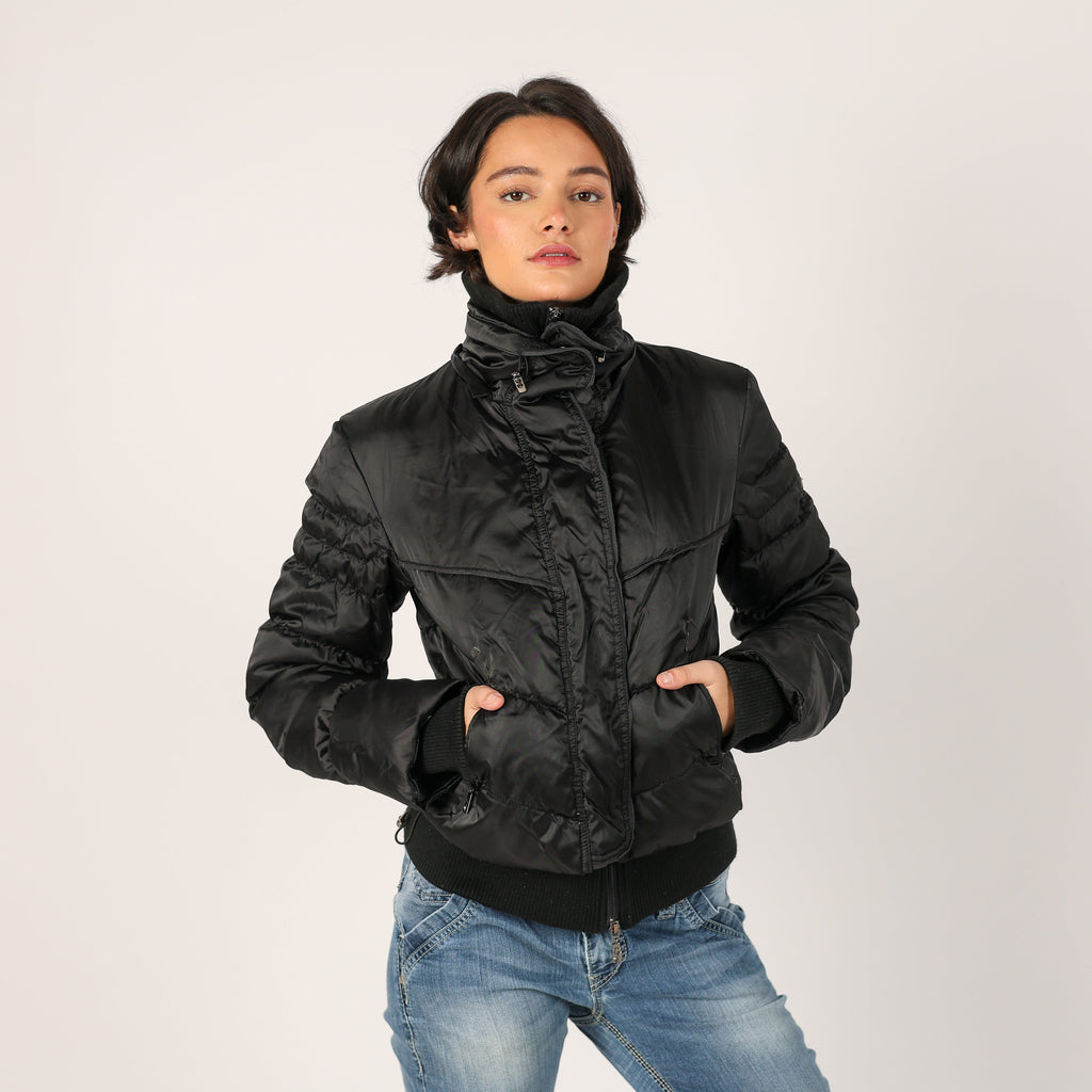 Black Y2K Giorgia & Johns Puffer Jacket (M)