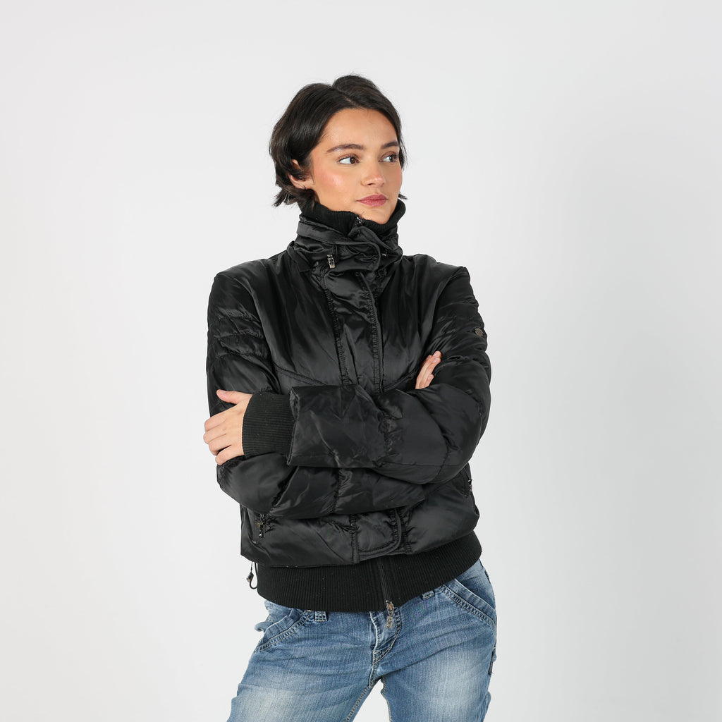Black Y2K Giorgia & Johns Puffer Jacket (M)