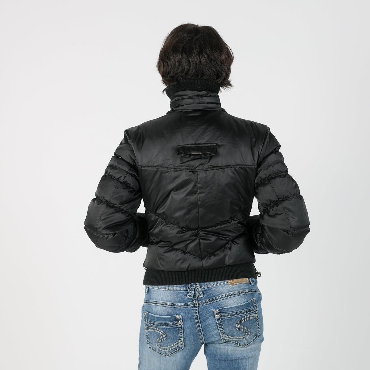 Black Y2K Giorgia & Johns Puffer Jacket (M)