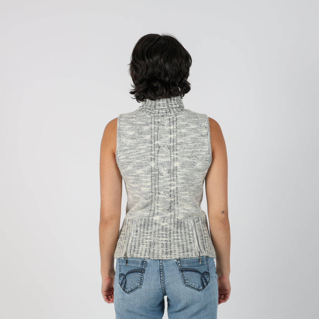 Grey Y2K Knitted Vest (S)