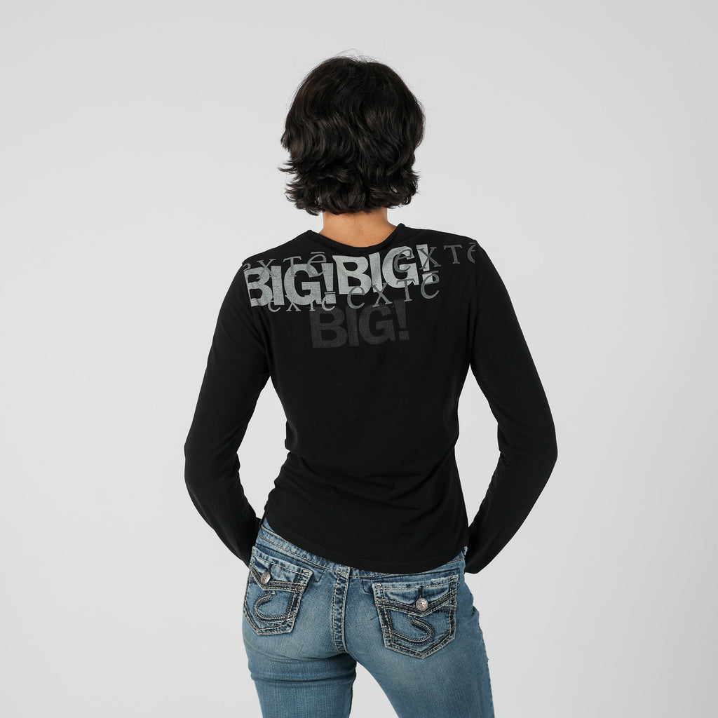 Black Y2K Exte Long Sleeve Top (M)