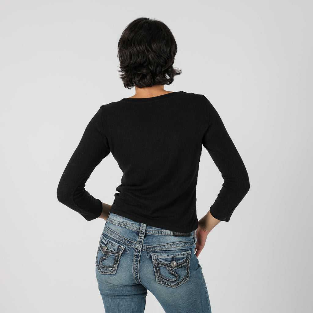 Black Y2K Long Sleeve Top (S)