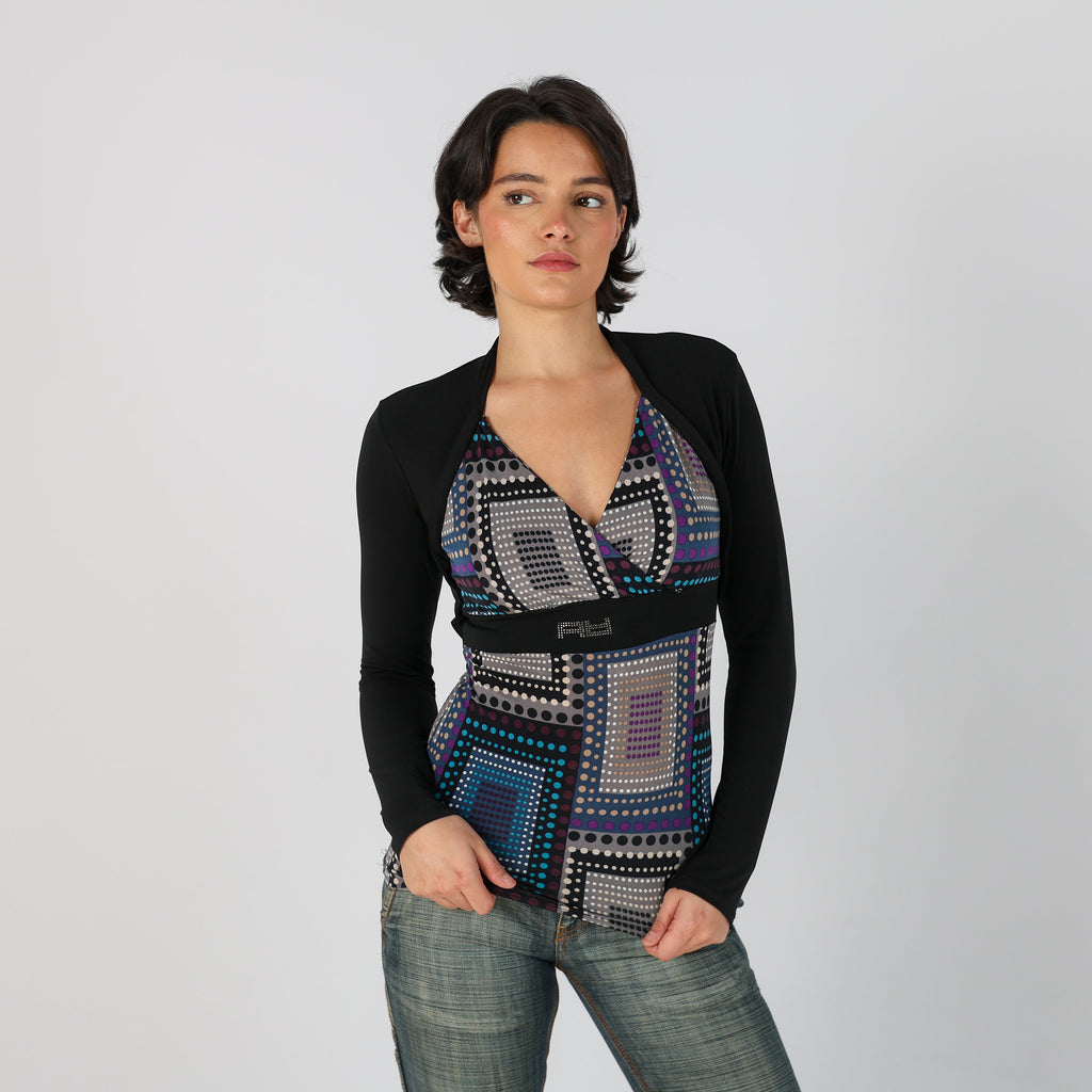 Black Y2K Artigli Long Sleeve Top (S)