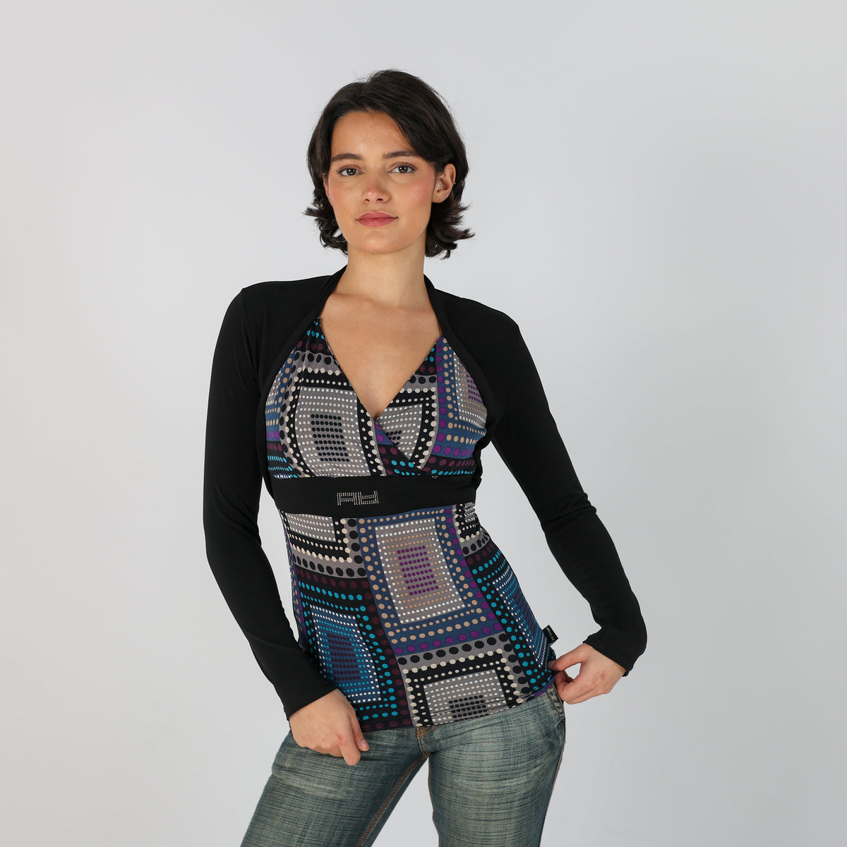 Black Y2K Artigli Long Sleeve Top (S)