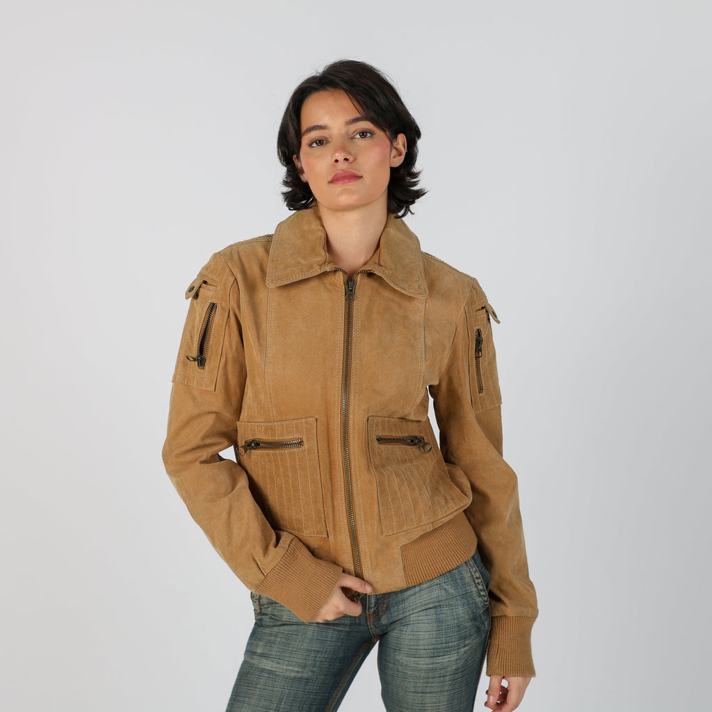 Tan Y2K Oviesse Suede Jacket (M)