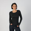 Black Y2K Made in Italy Long Sleeve Top (M)