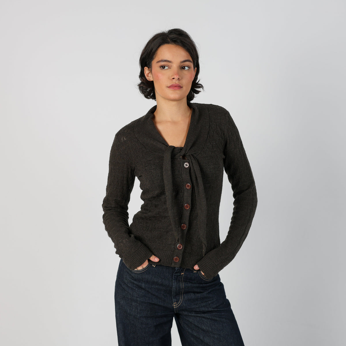 Brown Y2K Dolce & Gabbana Knitted Top (M)