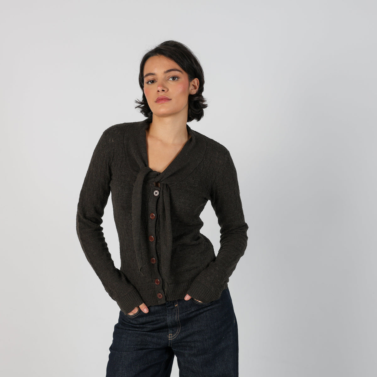Brown Y2K Dolce & Gabbana Knitted Top (M)