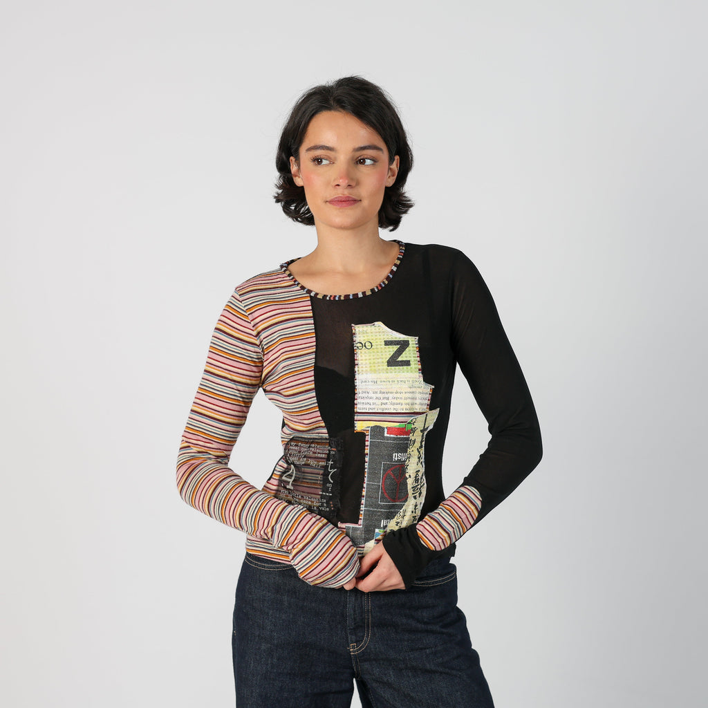 Black Y2K Long Sleeve Top (M)