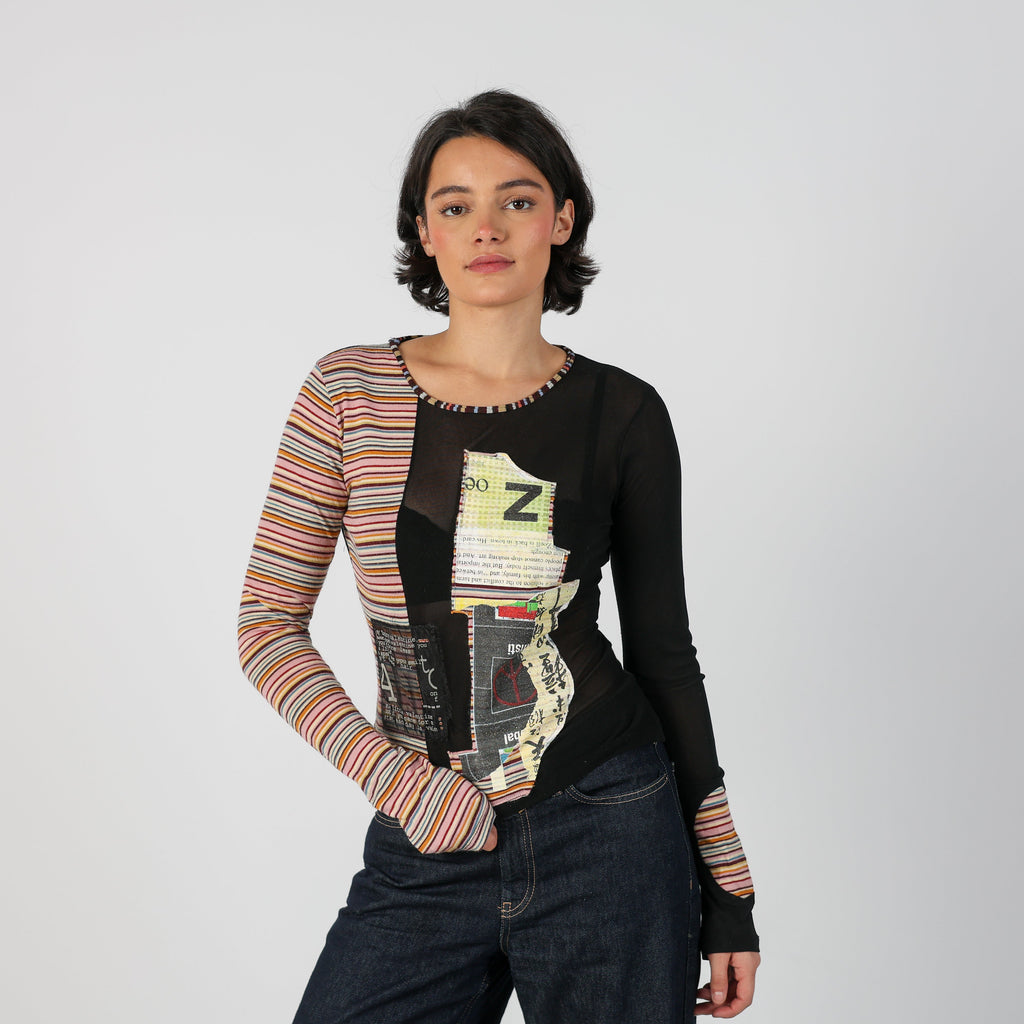 Black Y2K Long Sleeve Top (M)