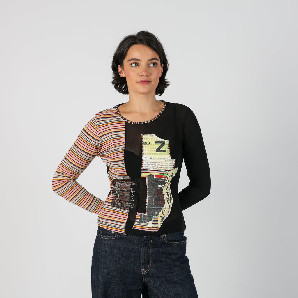 Black Y2K Long Sleeve Top (M)