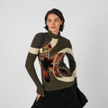 Dark Green Y2K PianuraStudio Long Sleeve Top (S)