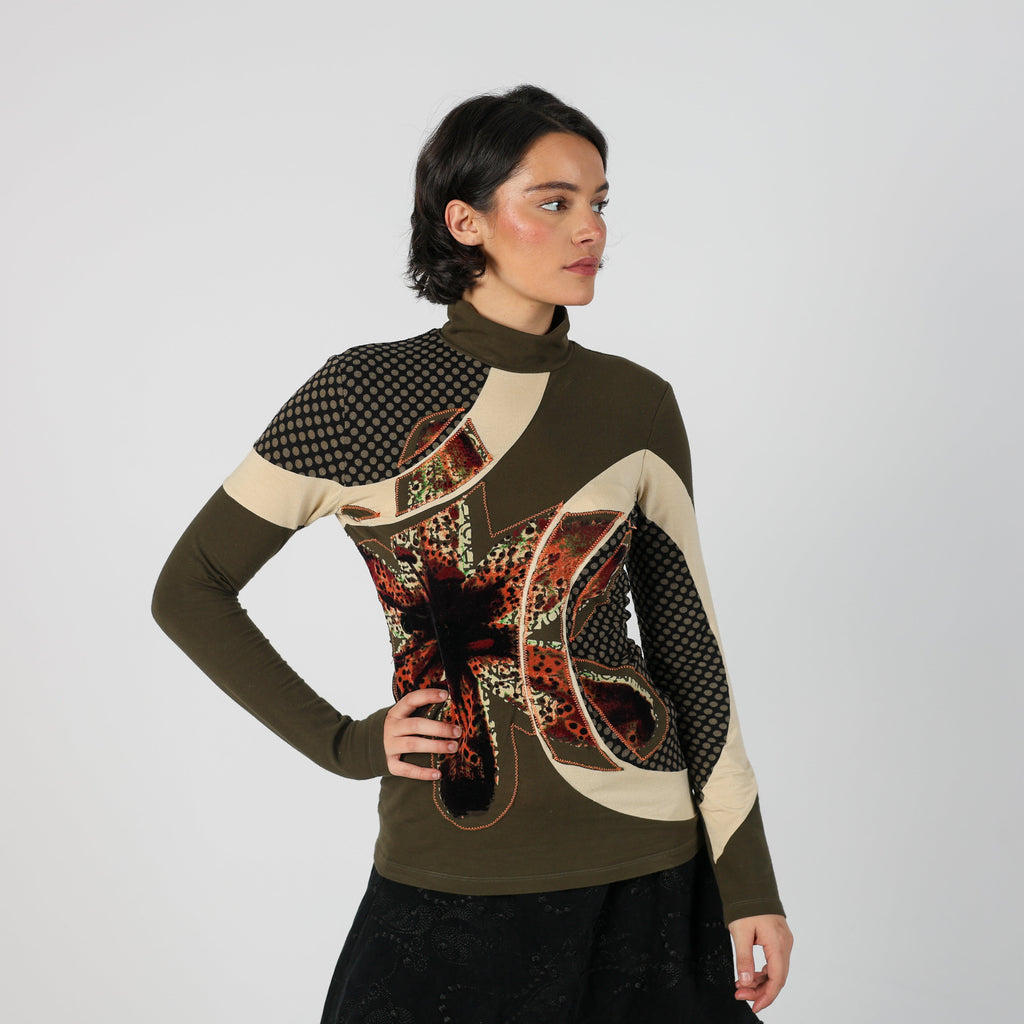 Dark Green Y2K PianuraStudio Long Sleeve Top (S)