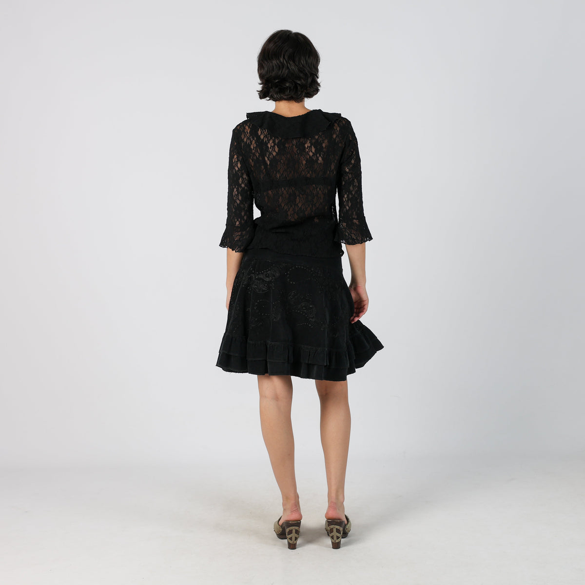 Black Y2K Cord Skirt (S)
