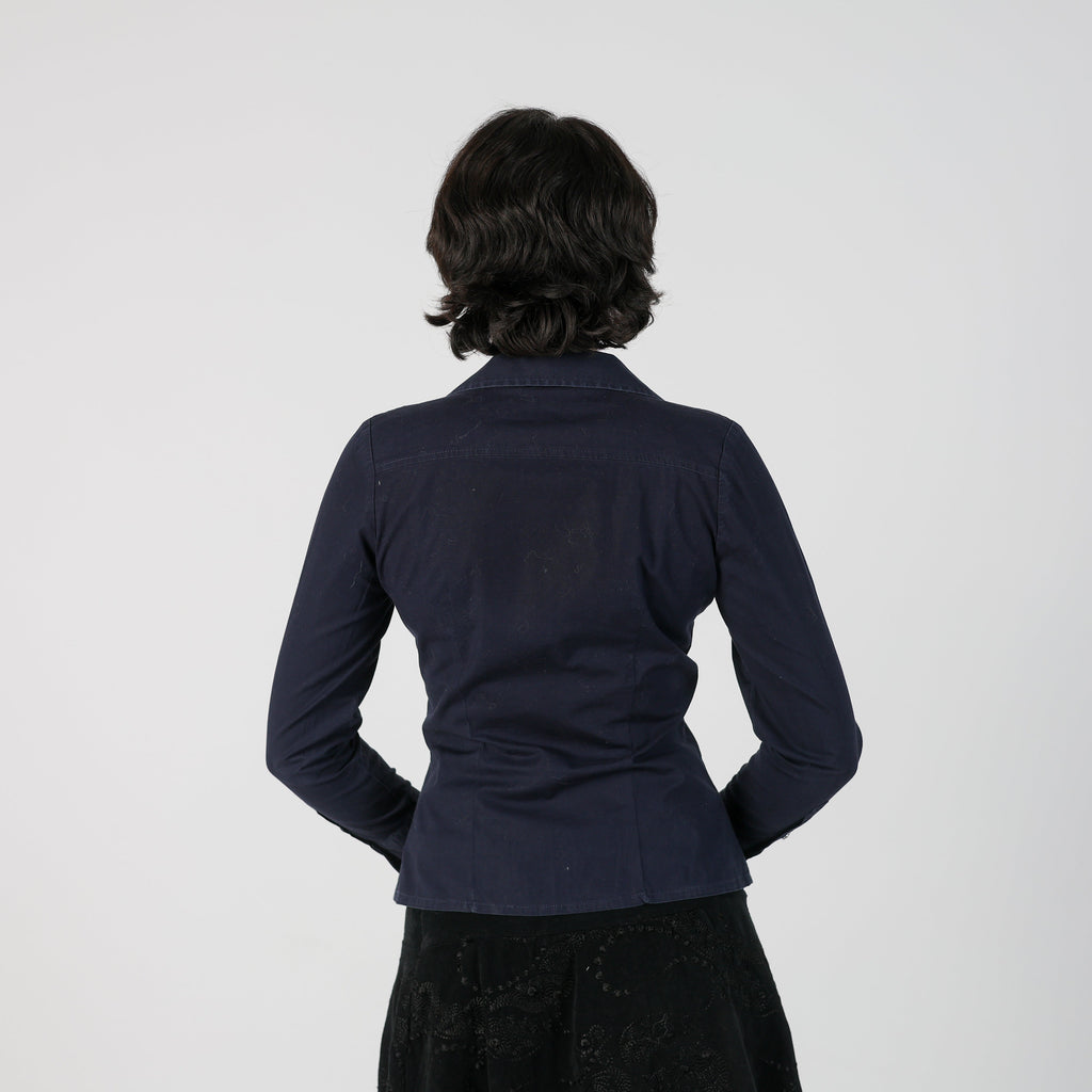 Navy Blue Y2K Pepe Jeans Blouse (S)