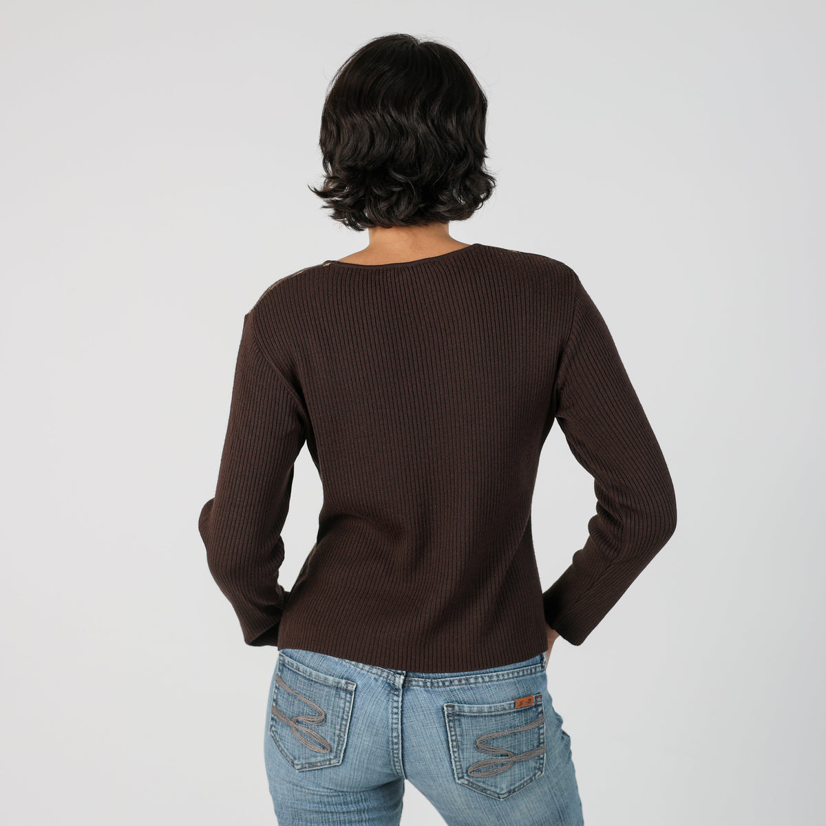 Brown Y2K Long Sleeve Top (M)
