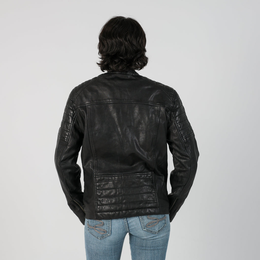 Black Y2K Pepe Jeans Leather Jacket (M)