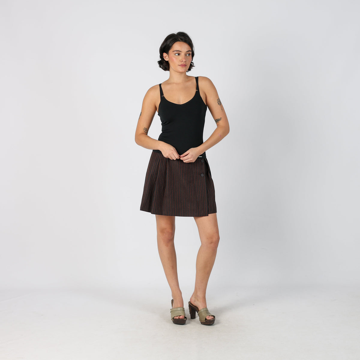 Brown Y2K United Colors of Benetton Wrap Skirt (S)