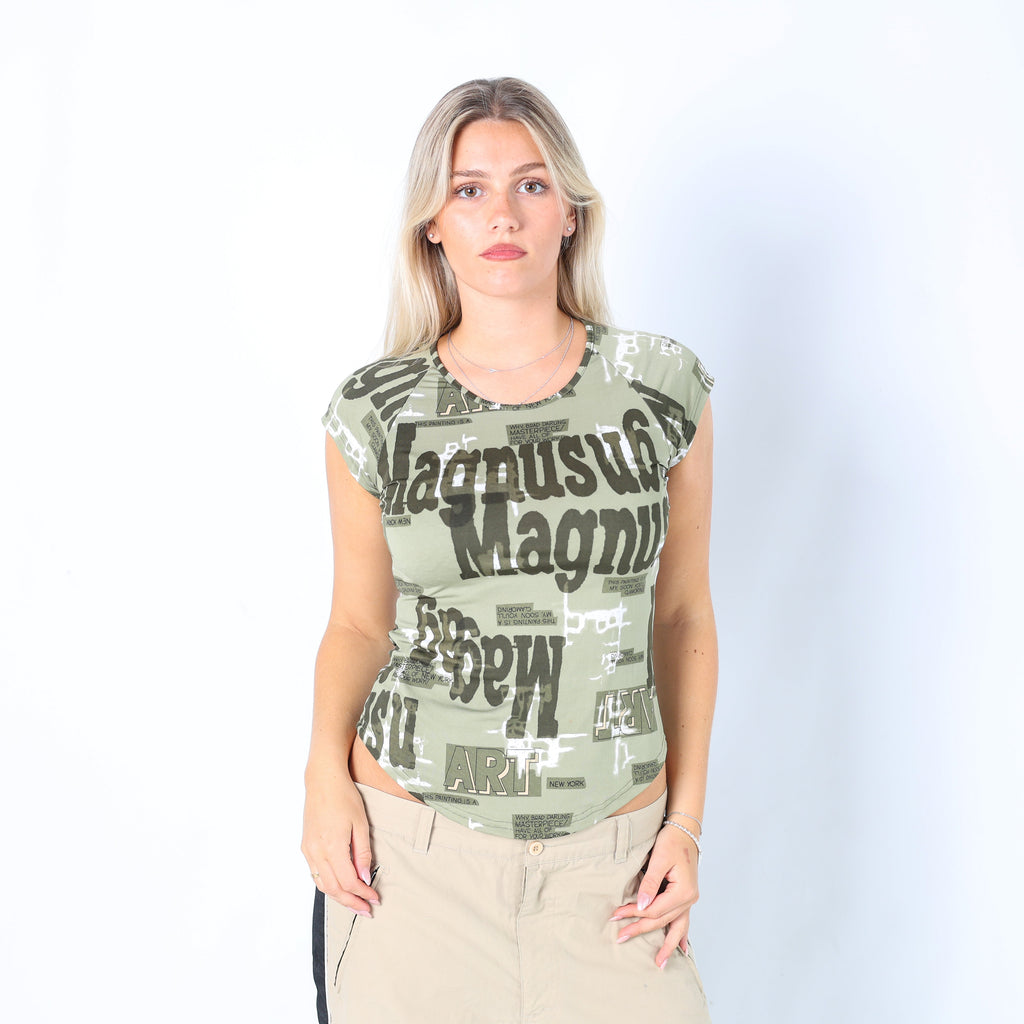Light Green Y2K Made in Italy T-shirt (M)