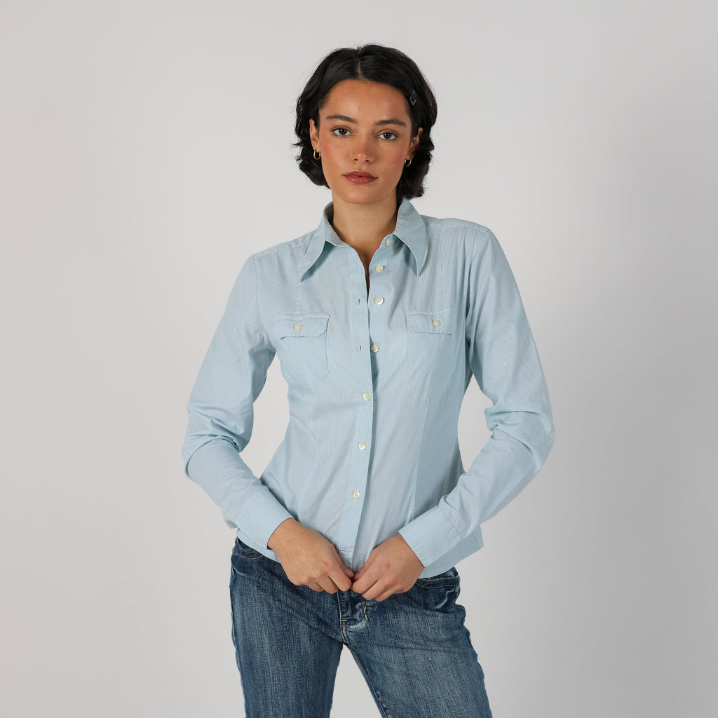 Light Blue Y2K Fila Shirt (M)