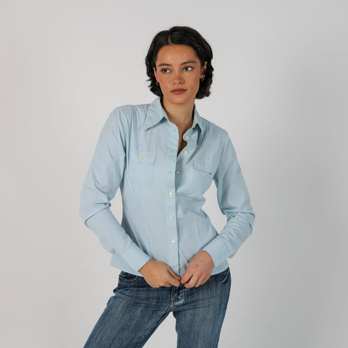 Light Blue Y2K Fila Shirt (M)