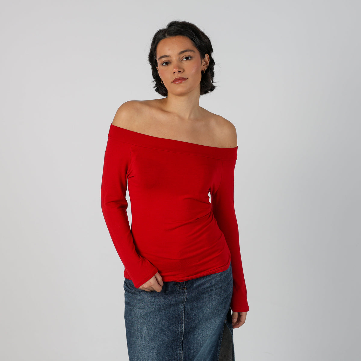 Red Y2K Long Sleeve Top (S)