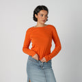 Orange Y2K United Colors of Benetton Long Sleeve Top (M)