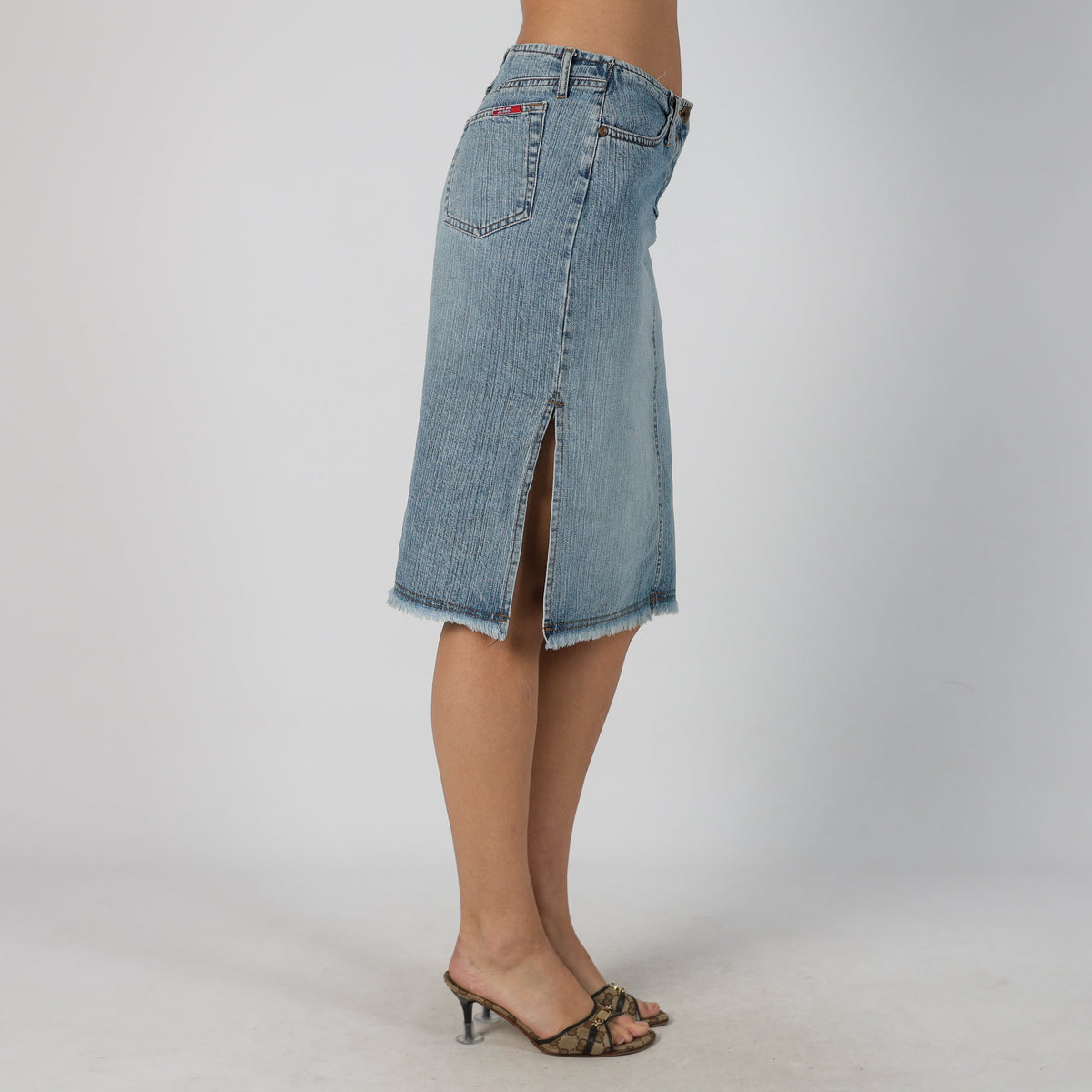 Blue Y2K Kookai Denim Midi Skirt (S)