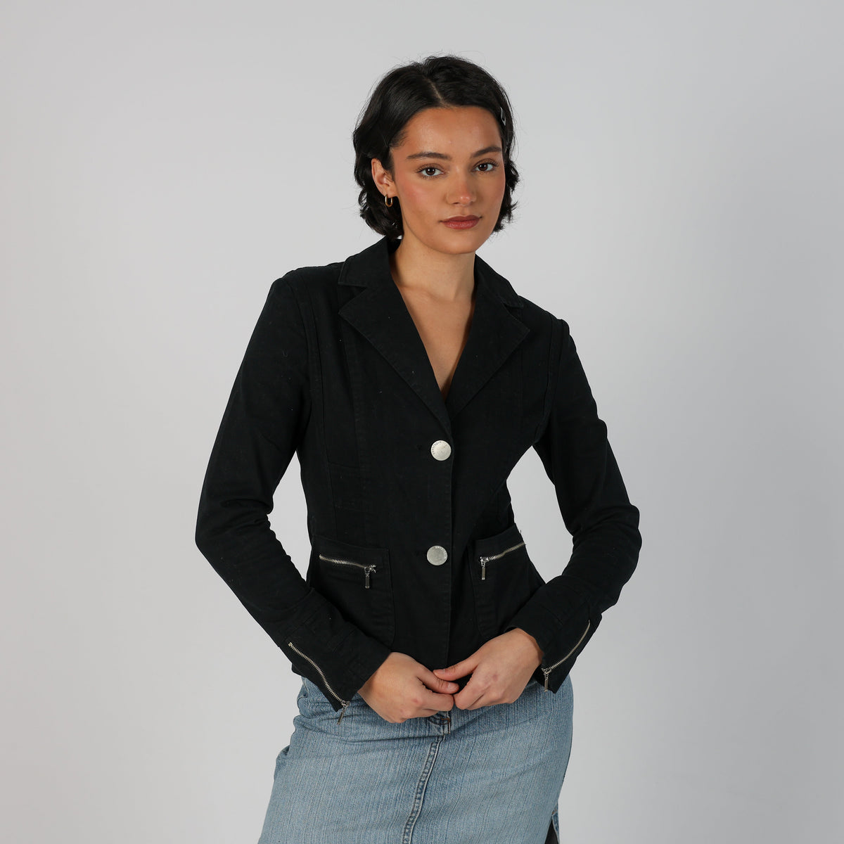 Black Y2K W&W Woven Jacket (S)